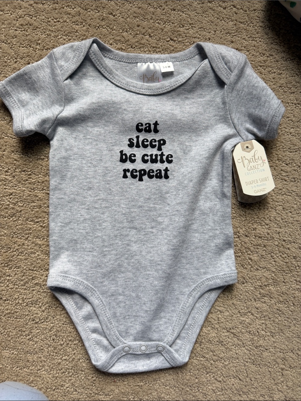 Gray 'Eat Sleep Be Cute Repeat' One-Piece